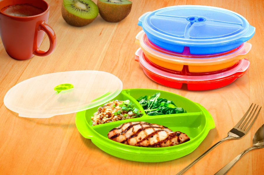 Microwave divided plates hotsell with vented lids