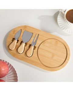Bamboo Cheese Board Set 