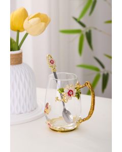 Tall (400ml) Glass Teacup with Spoon