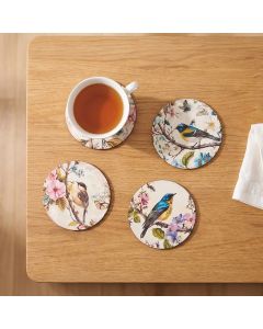 Set of 4 Bird  Delight Coasters