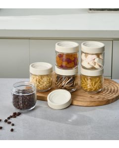  Set of 6  Airtight Glass Jars