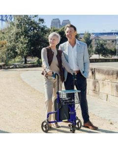 Altus 3 Wheel Rollator Walker  Tray and Zip Bag (Blue) 