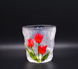 Hand Painted Tulip Glass
