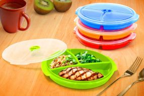 Divided Plates with cover S-4