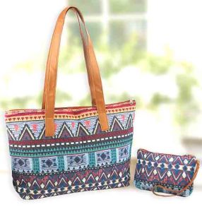 Woven Aztec Tote Bag