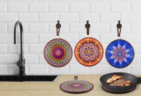 Ceramic Mandala Trivet & Coaster