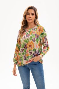 Knit Sweater Di Fiori Multi Colour