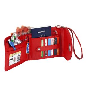 Leather Sling Purse Red