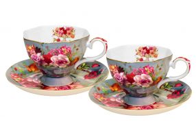 Bella Rosa Two Cups & Saucers